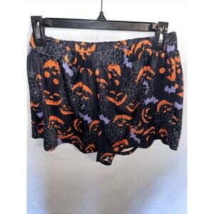 Laqeyko Spooky Shorts Women’s Size Large Black Halloween Motif Athletic Elastic